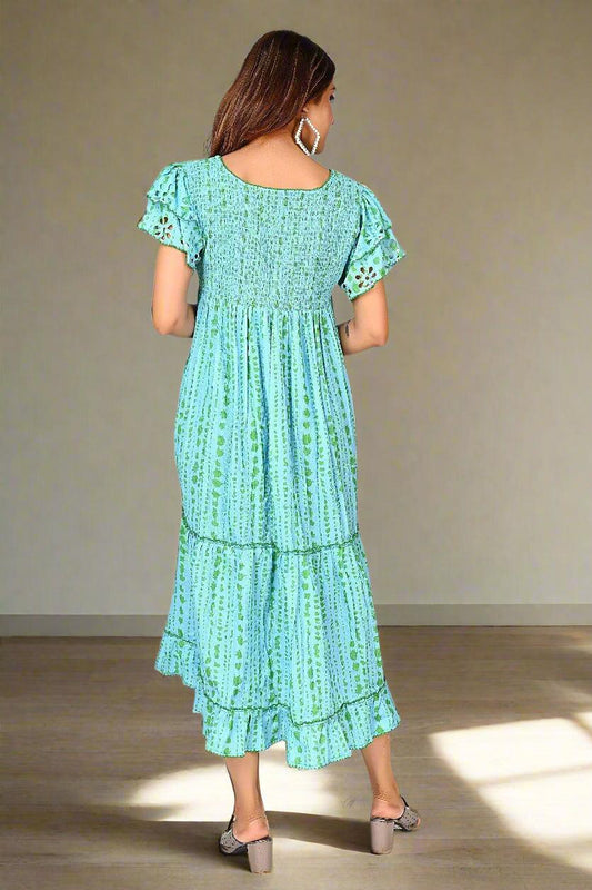 Minty Breeze Dress - Nirmal Online