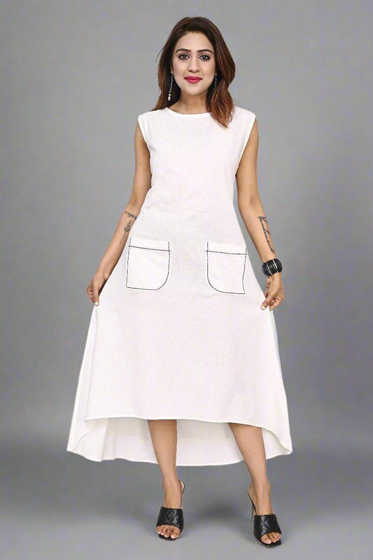 White Midnight Edge Dress - Nirmal Online