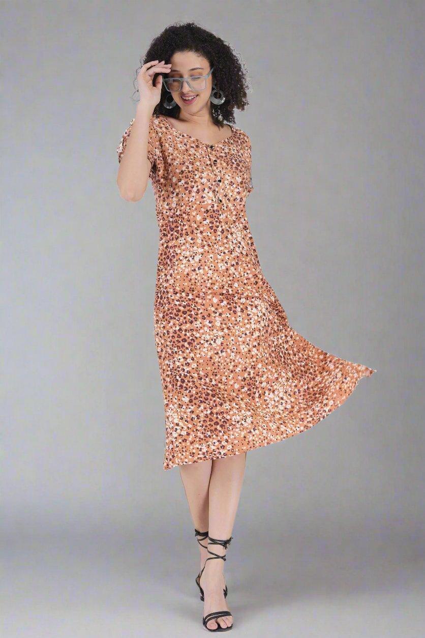 Leopard Print Dress - Nirmal Online