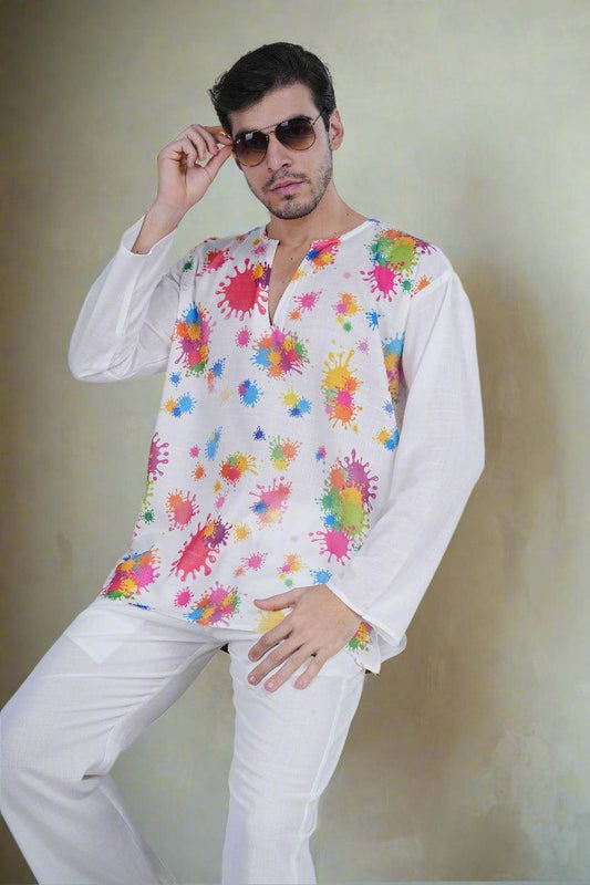 Color Burst Kurta - Nirmal Online