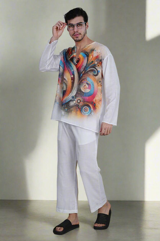 Vibrant Swirl Kurta - Nirmal Online