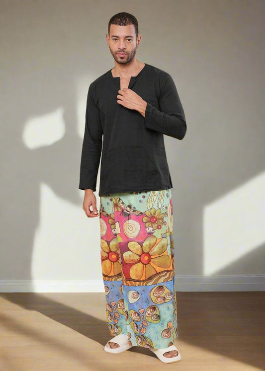 Boho Floral & Ocean Shell Pajamalungi