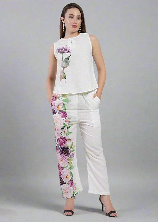 Elastic Waist Poly Linen Trousers For Effortless Style - Nirmal Online