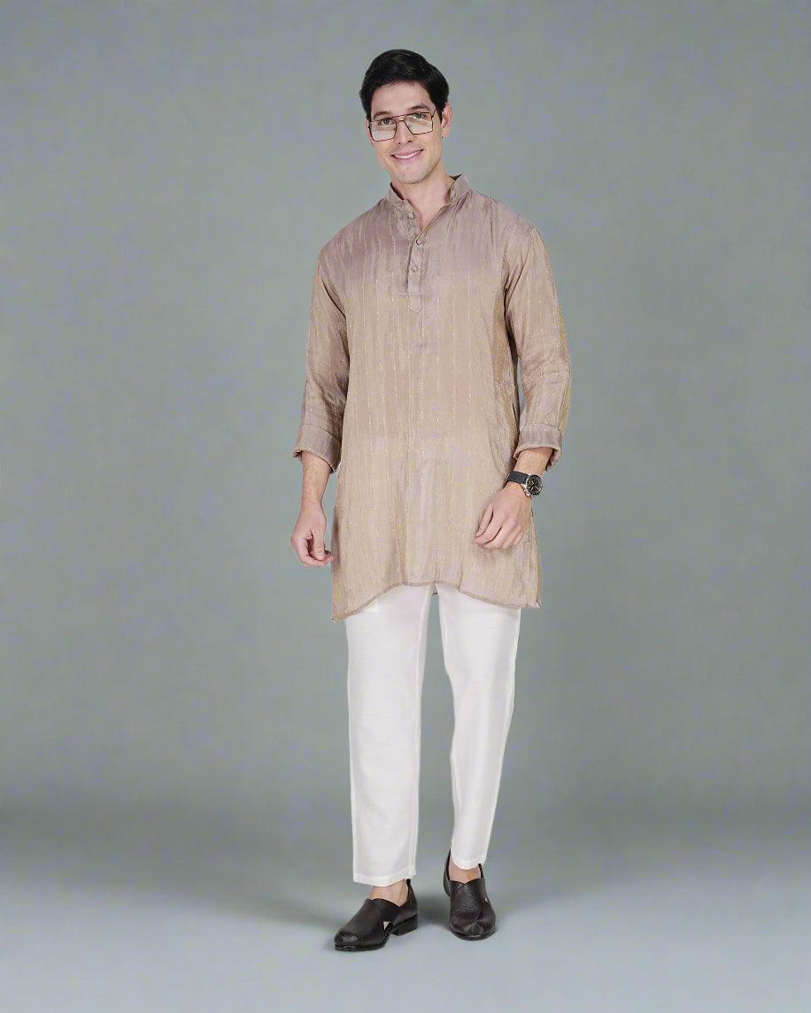 Beige Aura Kurta - Nirmal Online
