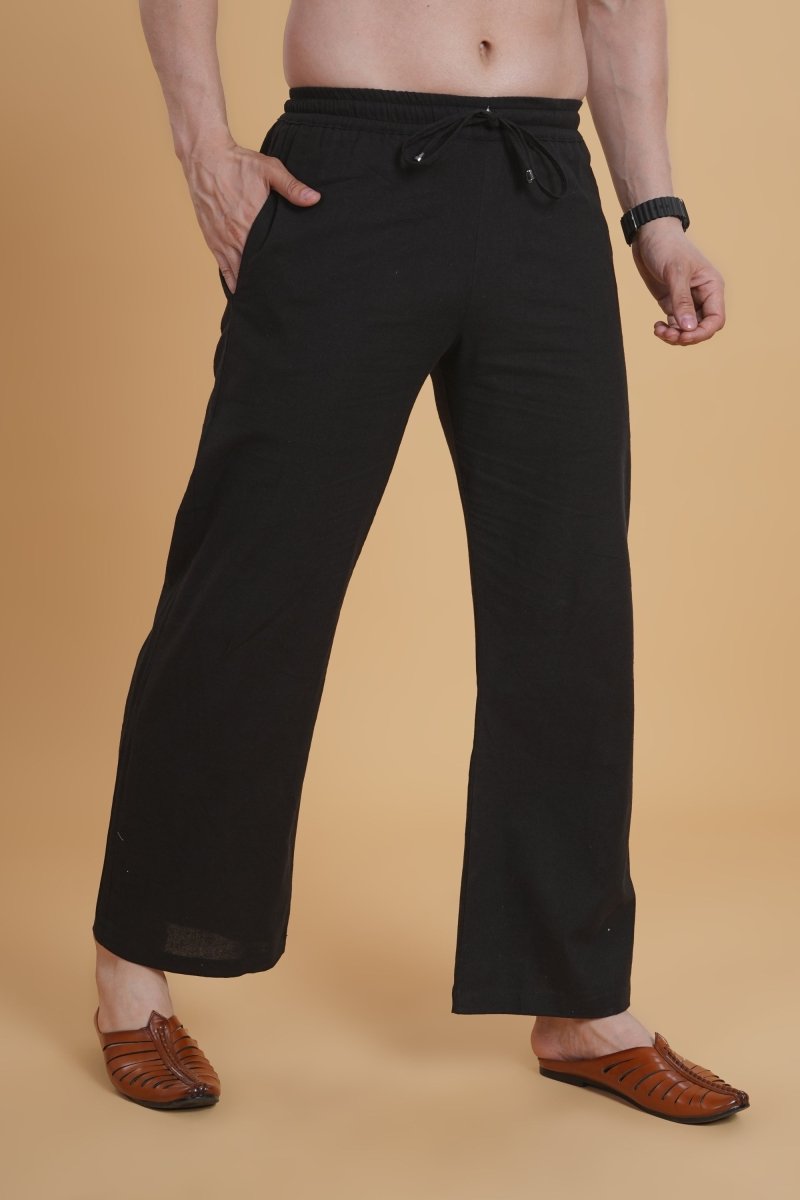 Black Cotton Pajama - Nirmal Online