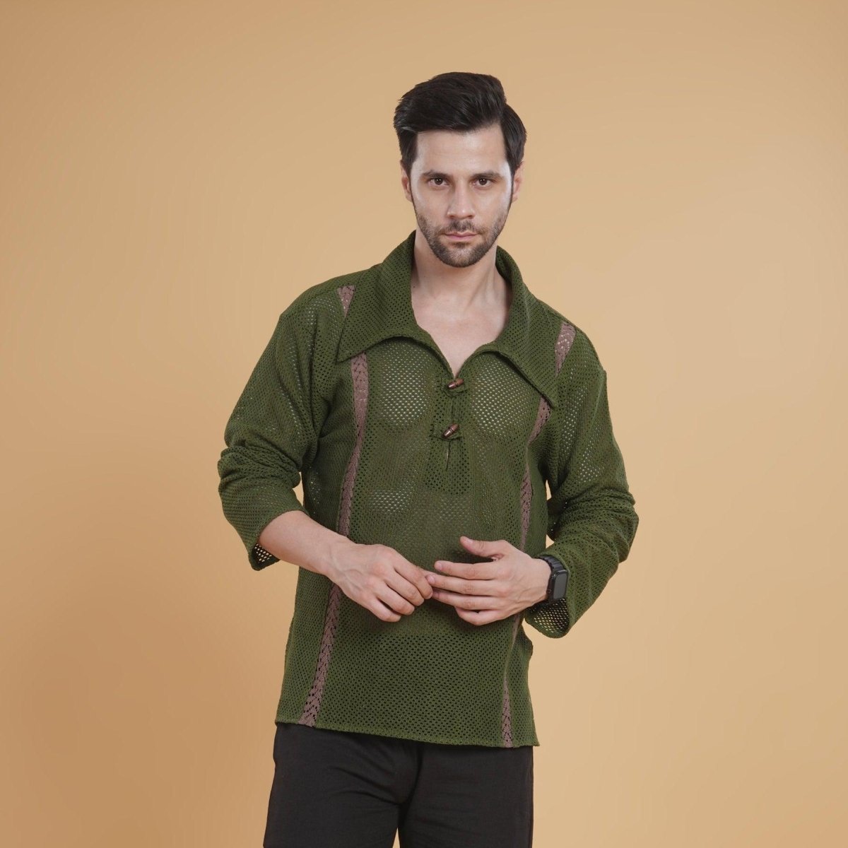 The Tribal Calm Crochet Kurta Shirt