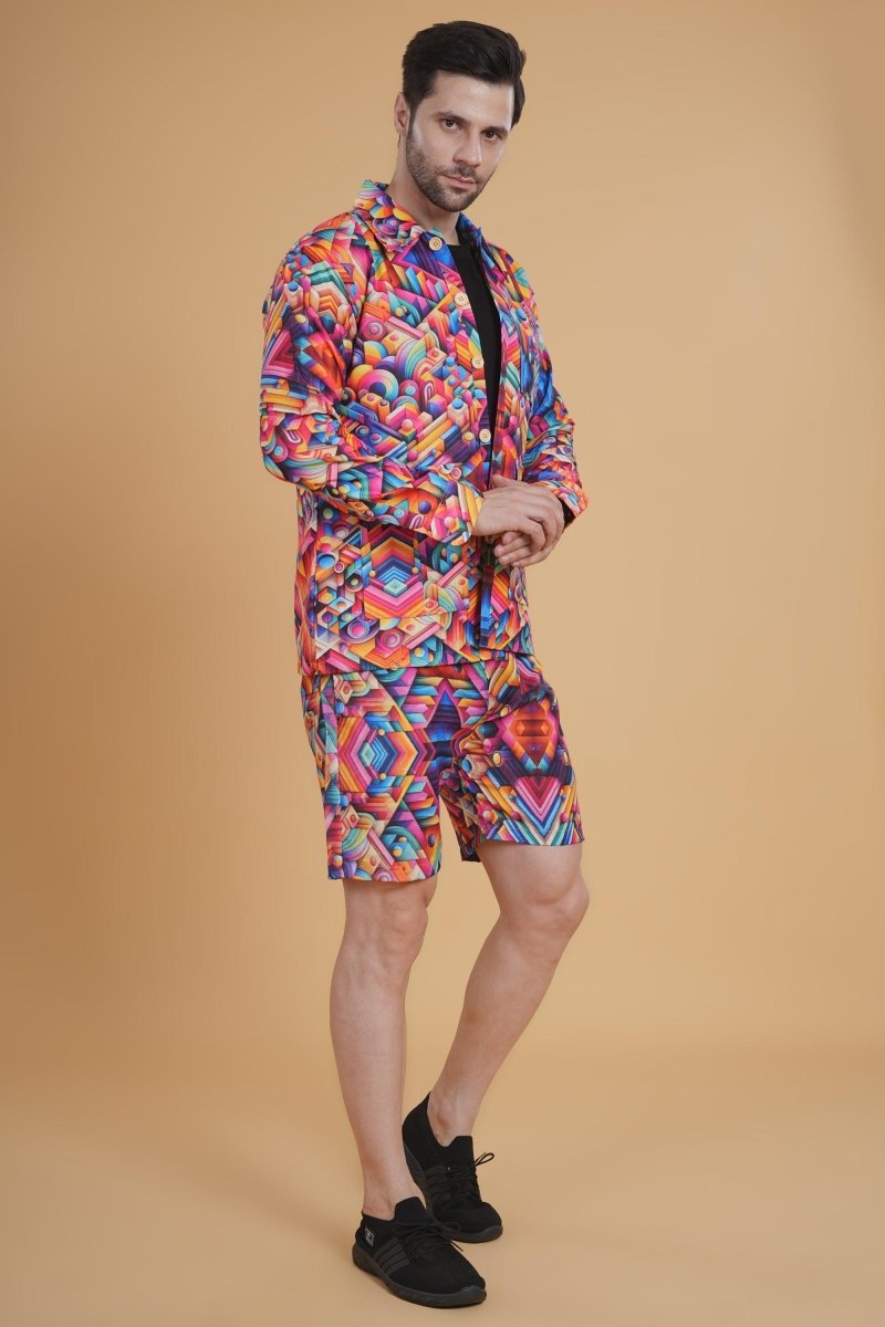 Multicolor Infinity Cube Blazer