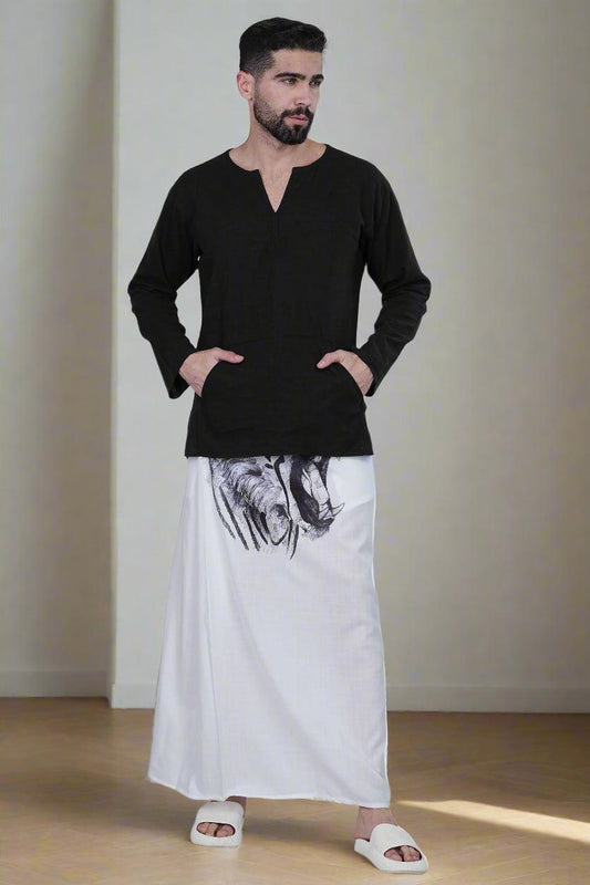 Lion Print PajamaLungi - Nirmal Online