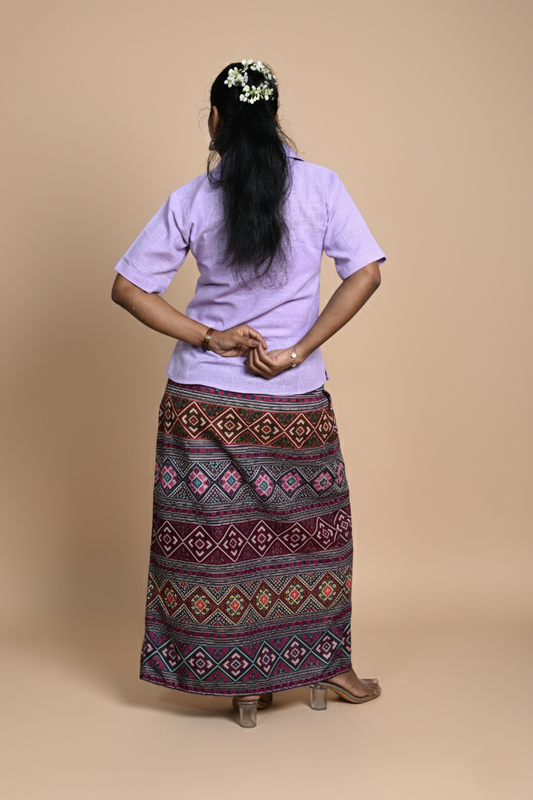 Women Solid Violet Halfsleeve Kurti