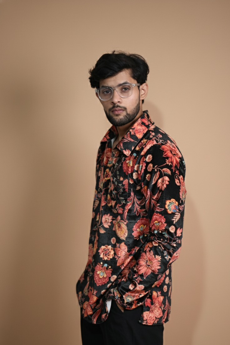 Black Cotton Pajama For Men's