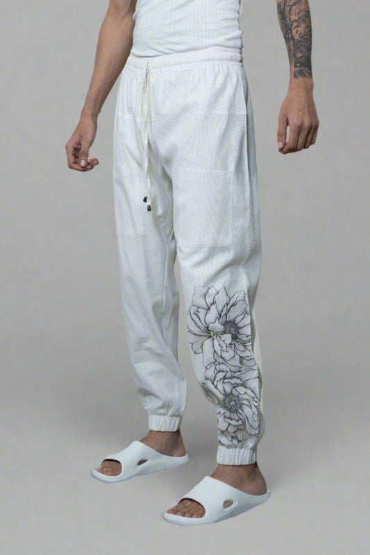 Flower Printed Cotton Jogger Pajama - Nirmal Online