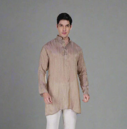 Beige Aura Kurta - Nirmal Online