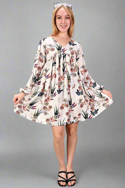 Floral Whimsy Tunic Dress - Nirmal Online