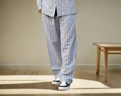 Black Stripe Cotton Pajama - Nirmal Online