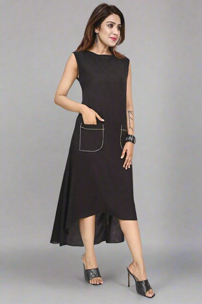 Black Midnight Edge Dress - Nirmal Online