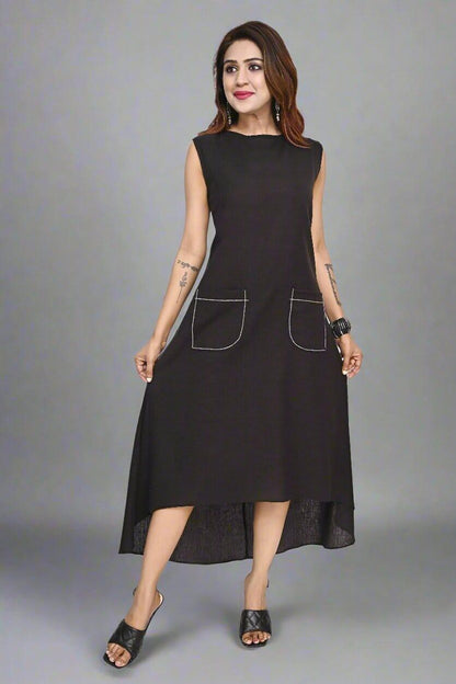 Black Midnight Edge Dress - Nirmal Online
