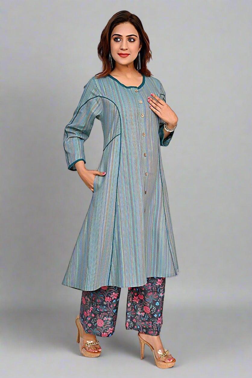 Green Rosewood Charm Dress - Nirmal Online