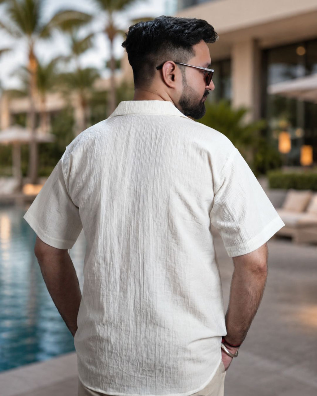 Men Ivory Colour Marina Chiffon Kurta Shirt