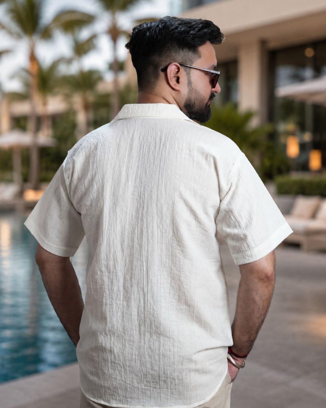 Men Ivory Colour Marina Chiffon Kurta Shirt