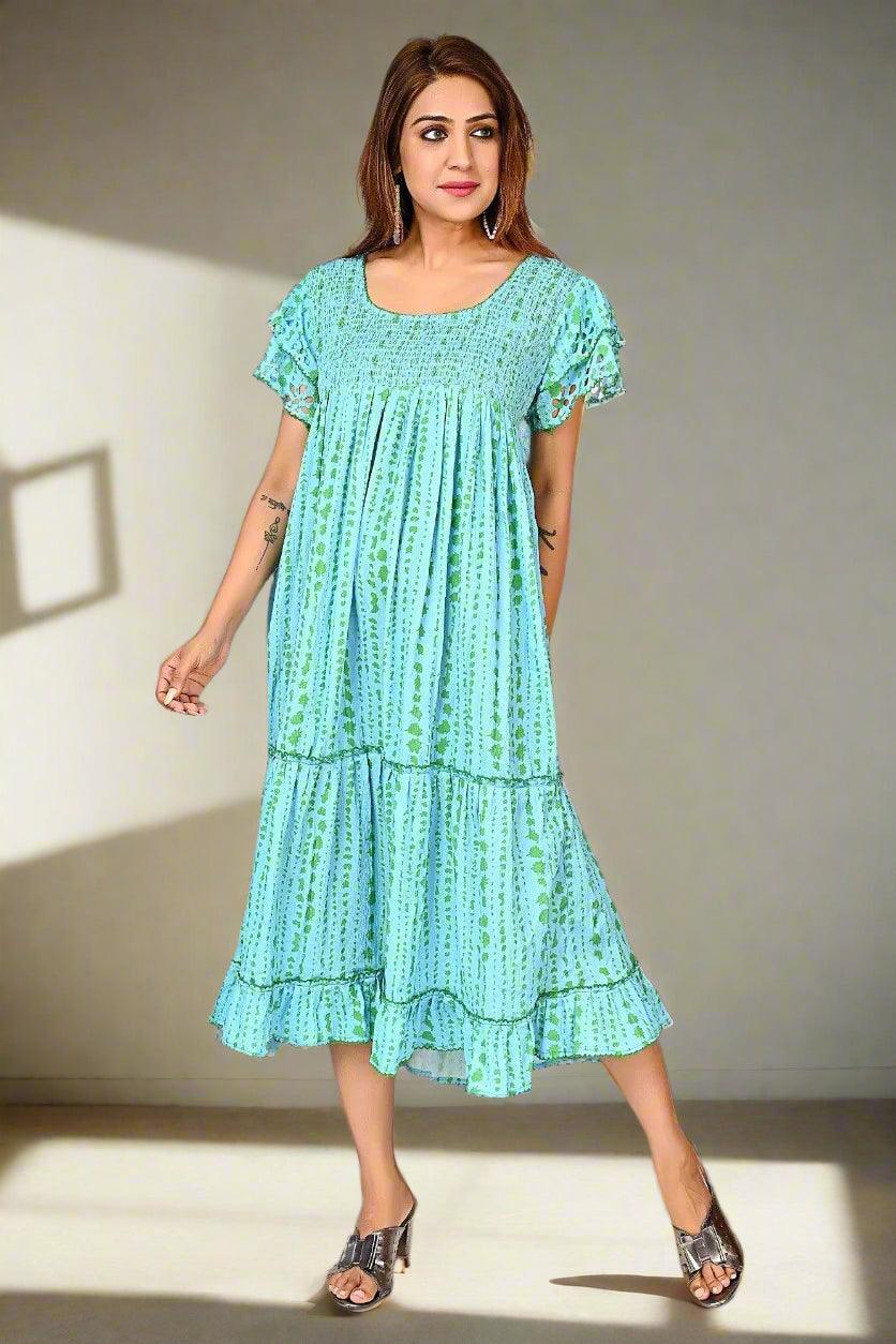 Minty Breeze Dress - Nirmal Online