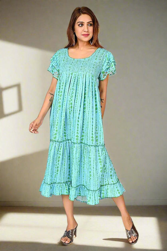 Minty Breeze Dress - Nirmal Online
