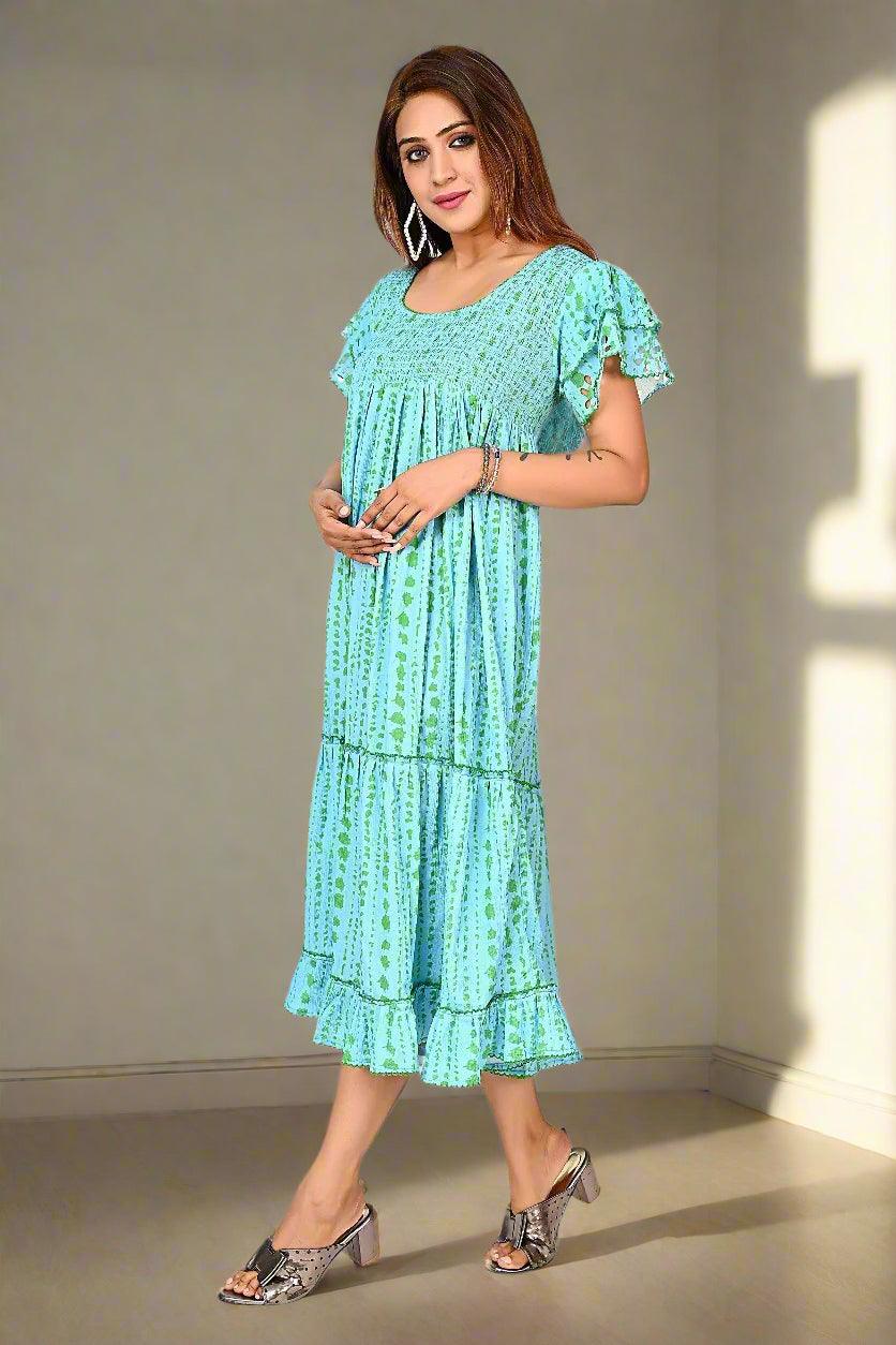 Minty Breeze Dress - Nirmal Online