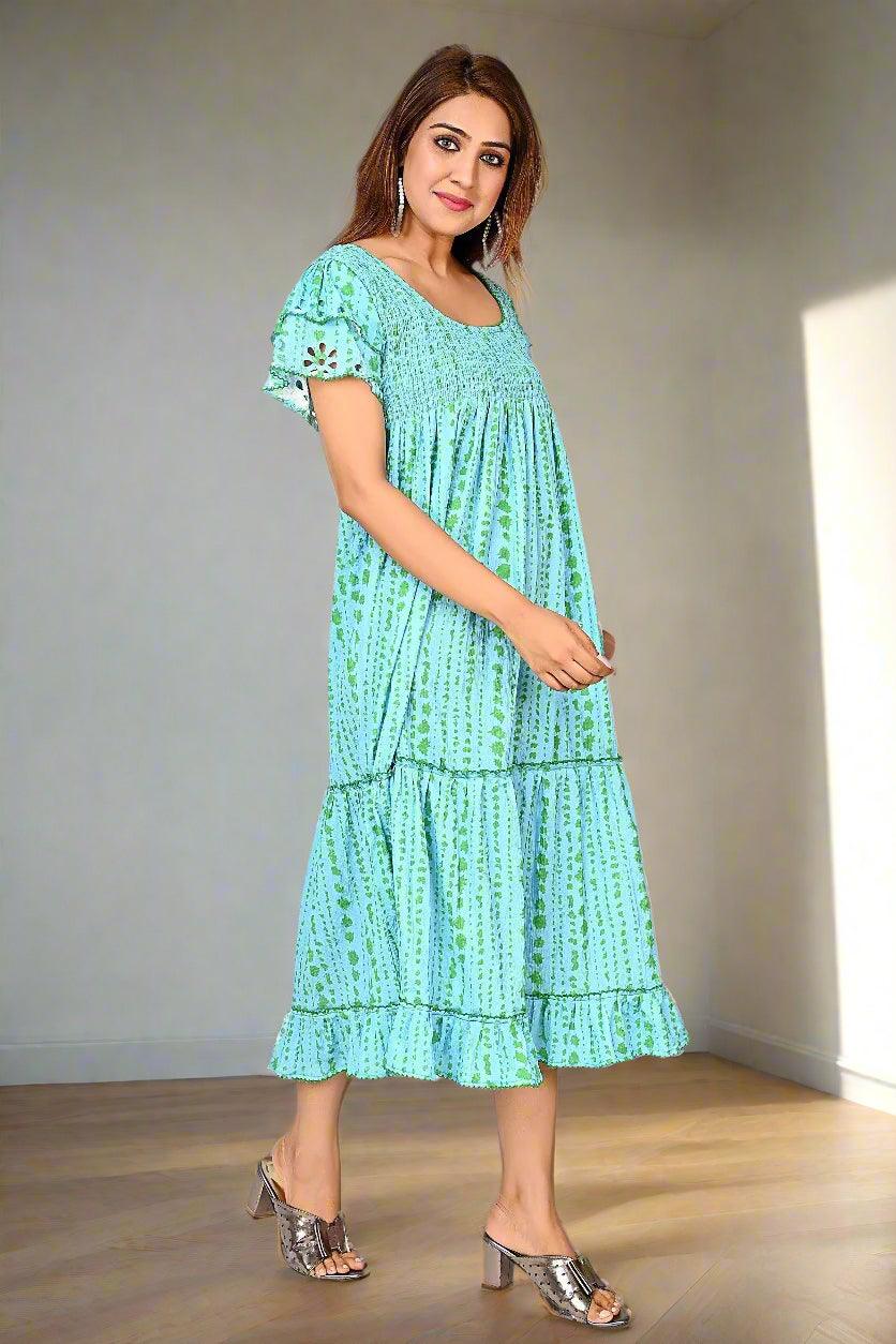 Minty Breeze Dress - Nirmal Online