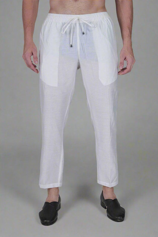 traditional white viscose pajama pant