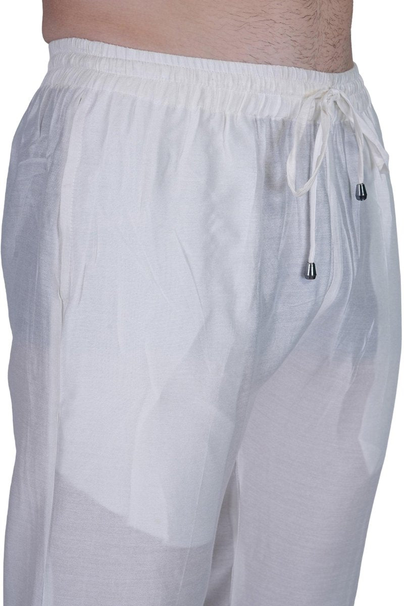 traditional white viscose pajama pant