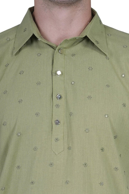 olive aura kurta for men