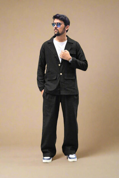 Black Color Cotton Pajama - Nirmal Online