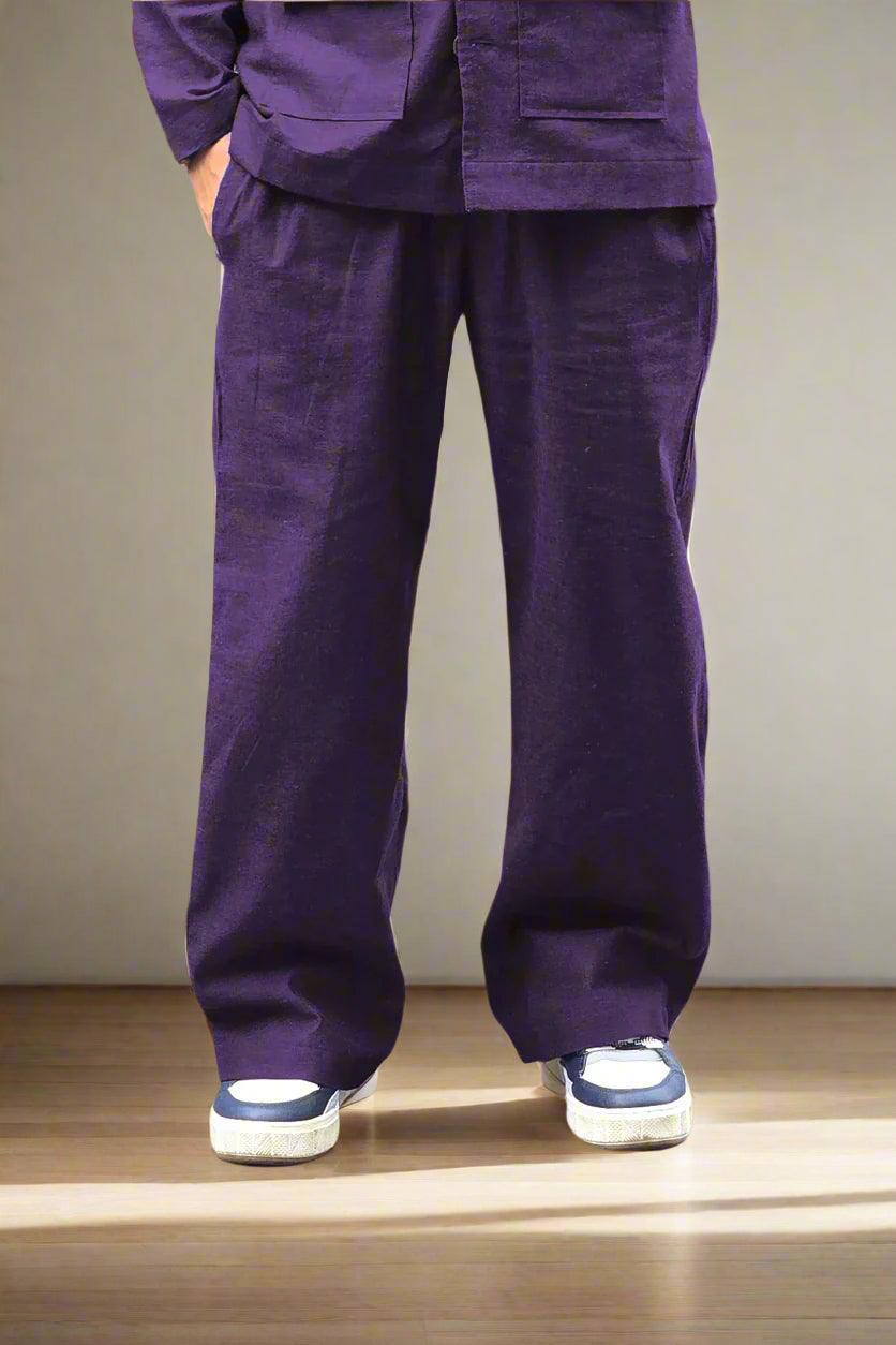 Purple Cotton Pajama - Nirmal Online