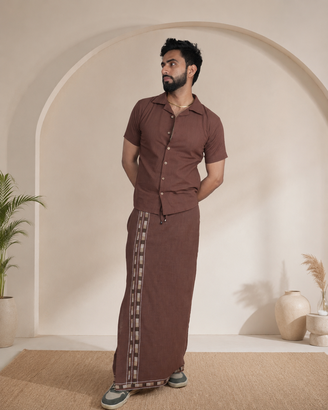 Premium Cotton Stripe Pajamalungi –  Red Cola