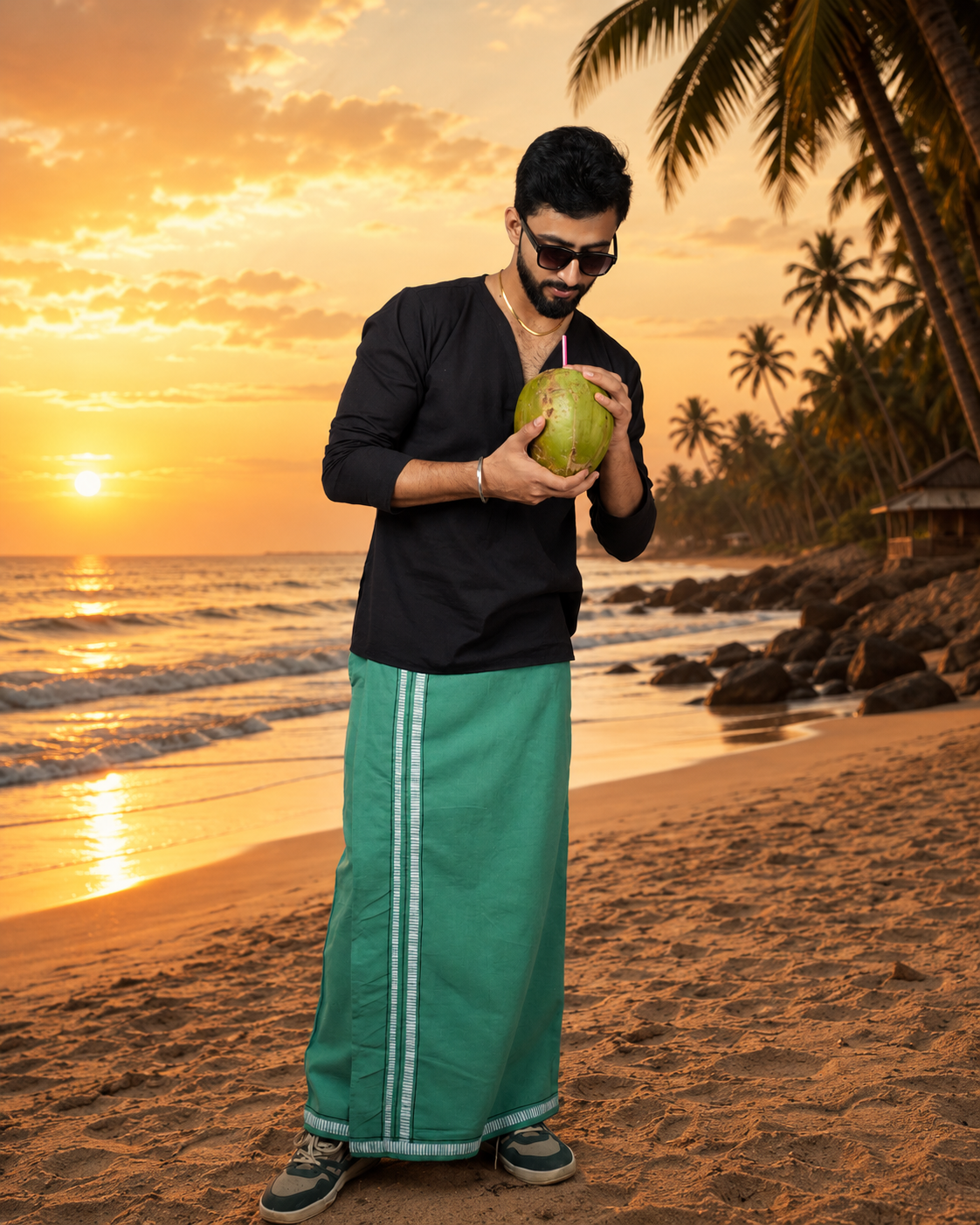 Premium Cotton Stripe Pajamalungi –  Fresh Green