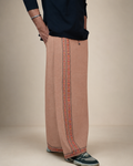 Premium Cotton Stripe Pajamalungi – Light Saffron