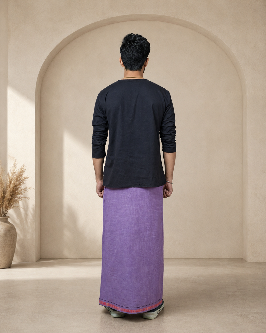 Premium Cotton Stripe Pajamalungi –  Soft Purple