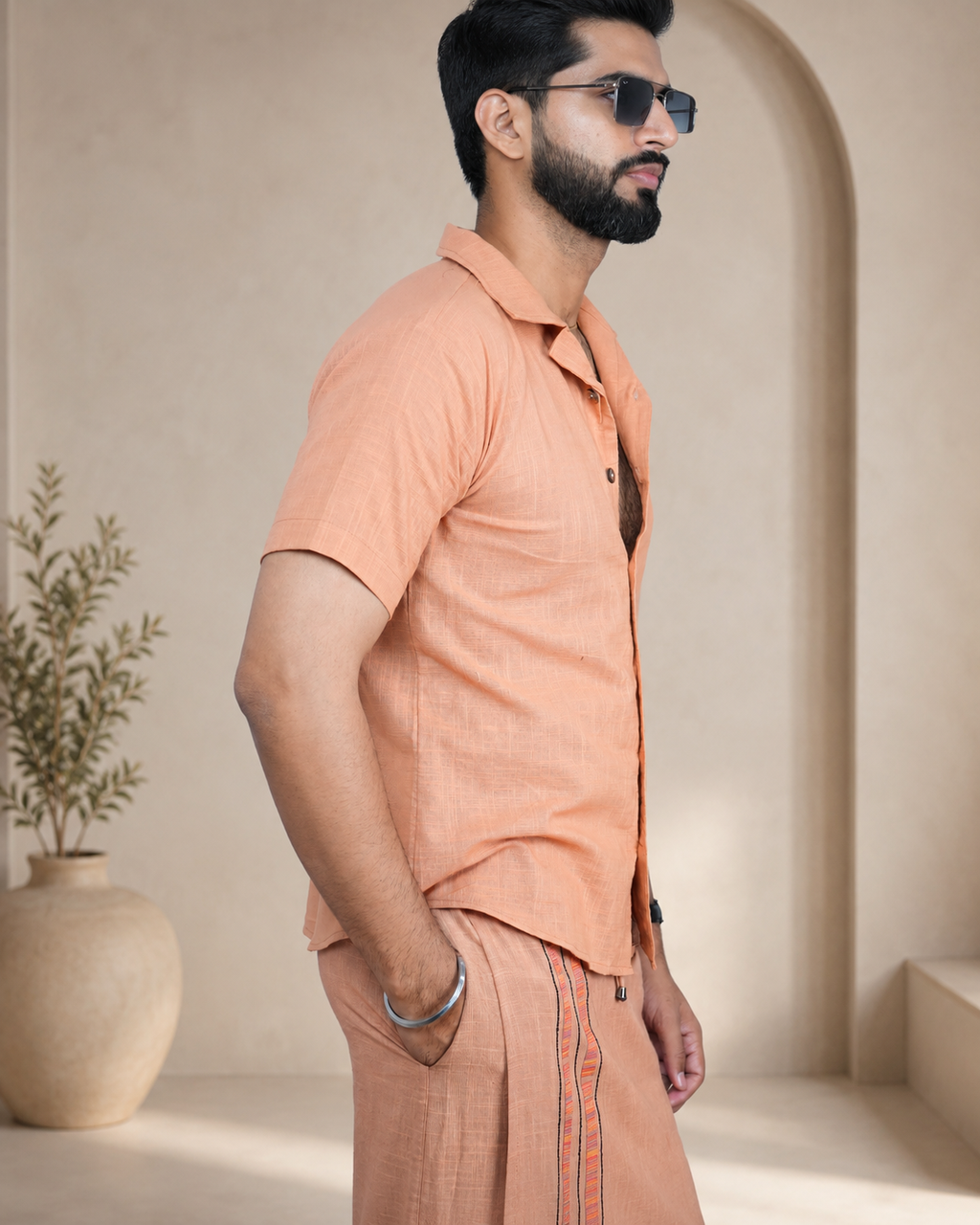 Men's Premium  Peach Shirts