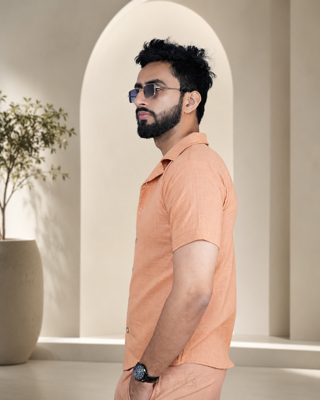 Men's Premium  Peach Shirts