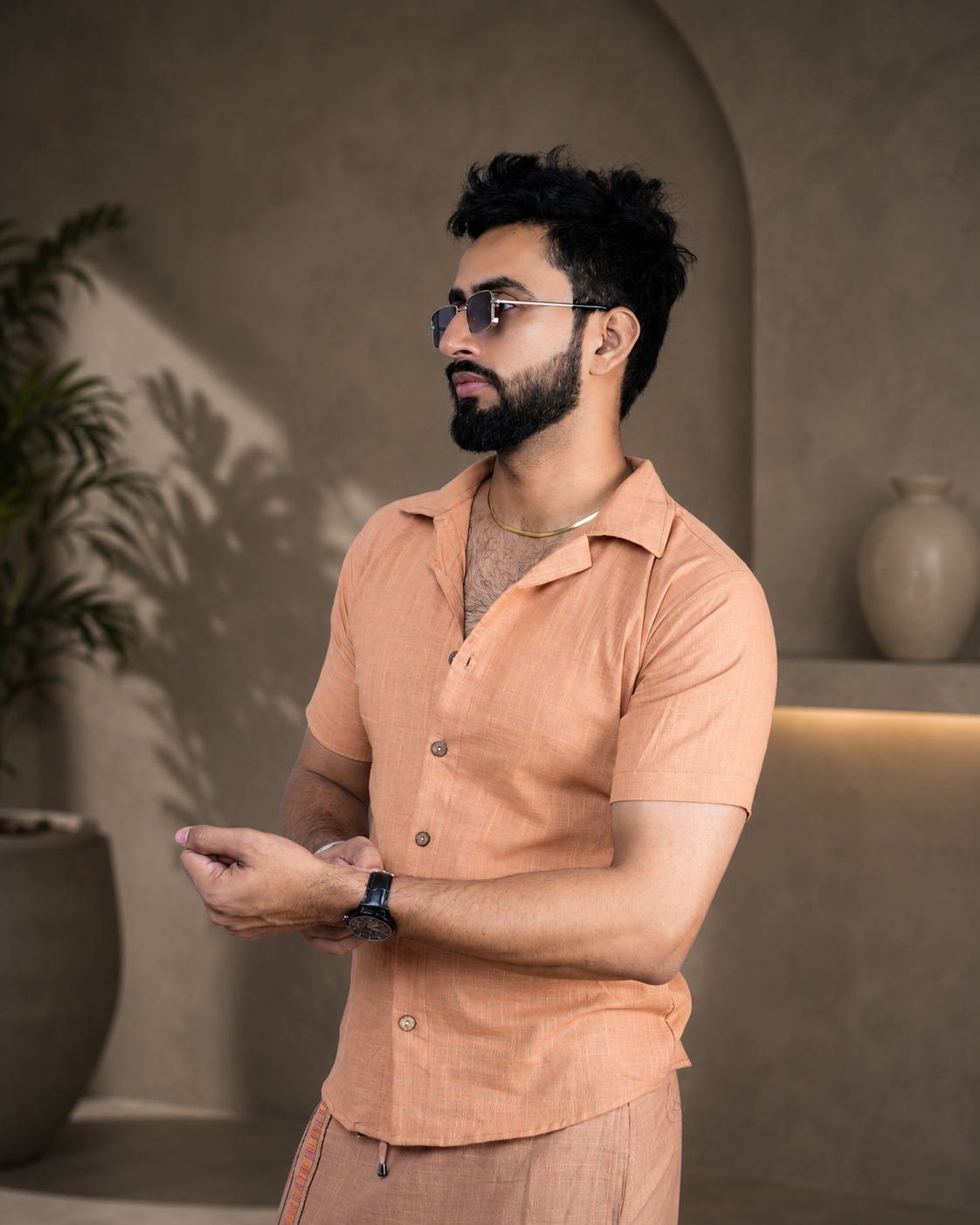 Men's Premium  Peach Shirts