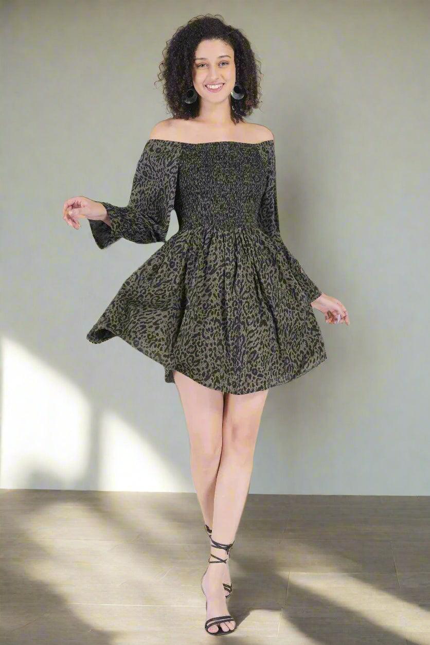 Wild Elegance Mini Dress - Nirmal Online