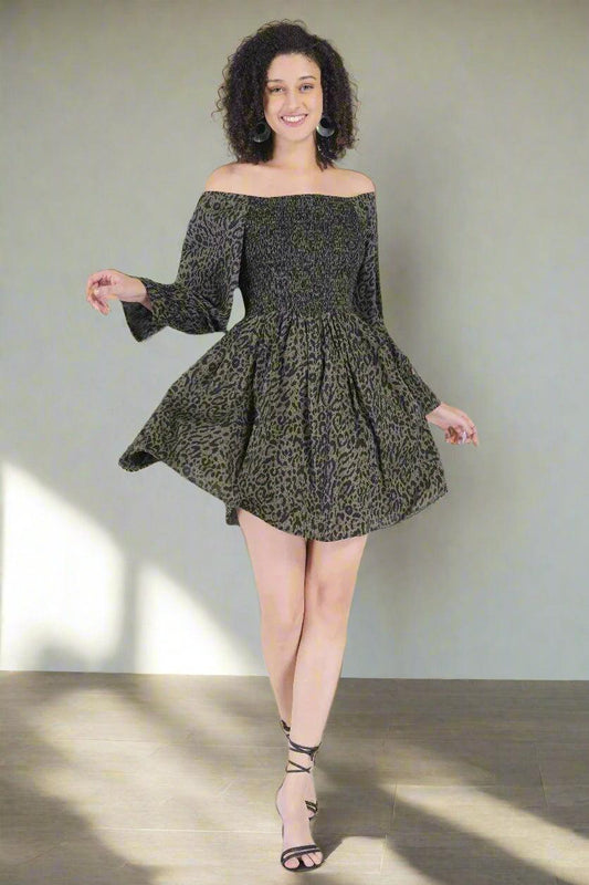 Wild Elegance Mini Dress - Nirmal Online