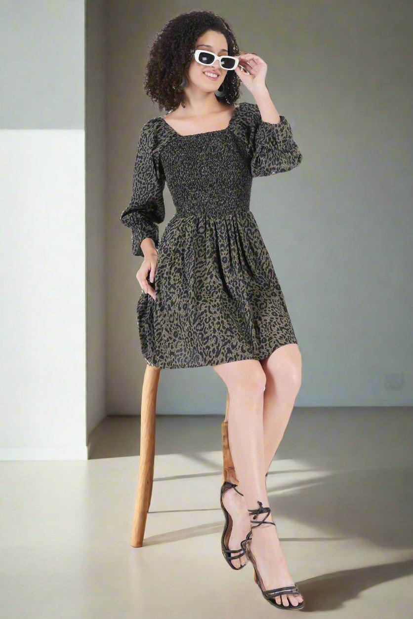 Wild Elegance Mini Dress - Nirmal Online