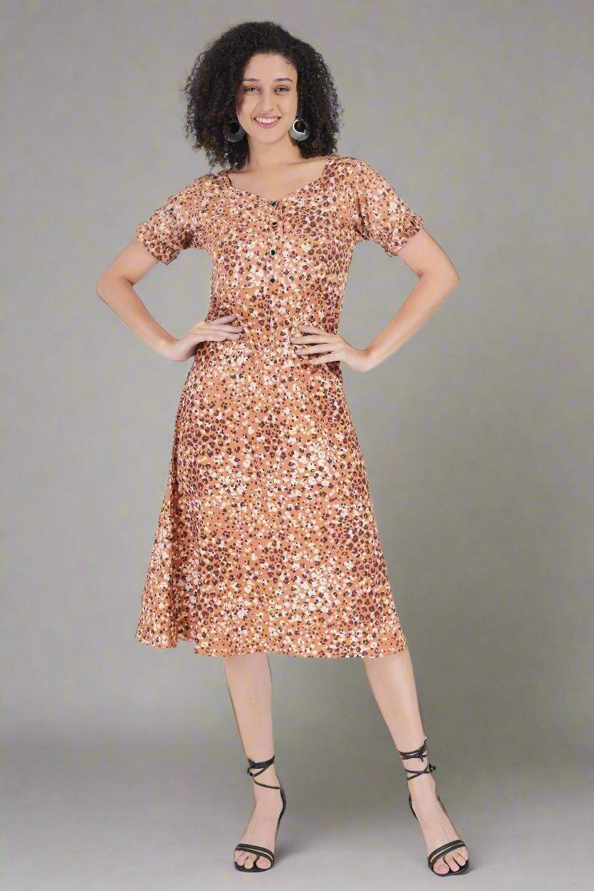Leopard Print Dress - Nirmal Online