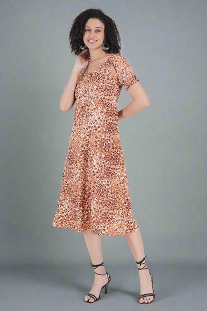 Leopard Print Dress - Nirmal Online