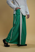 Men Green Colour Pajamalungi With White Stripe Panel