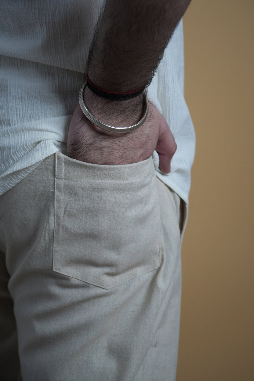 Men Mid Rise Beige Colour Cotton Lounge Pajama Pant