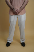 Men Mid Rise White Colour Cotton Lounge Pajama Pant