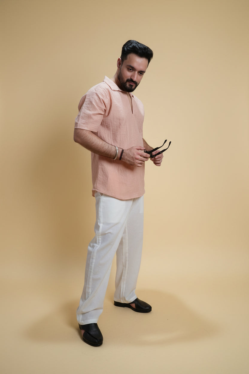 Men Mid Rise White Colour Cotton Lounge Pajama Pant