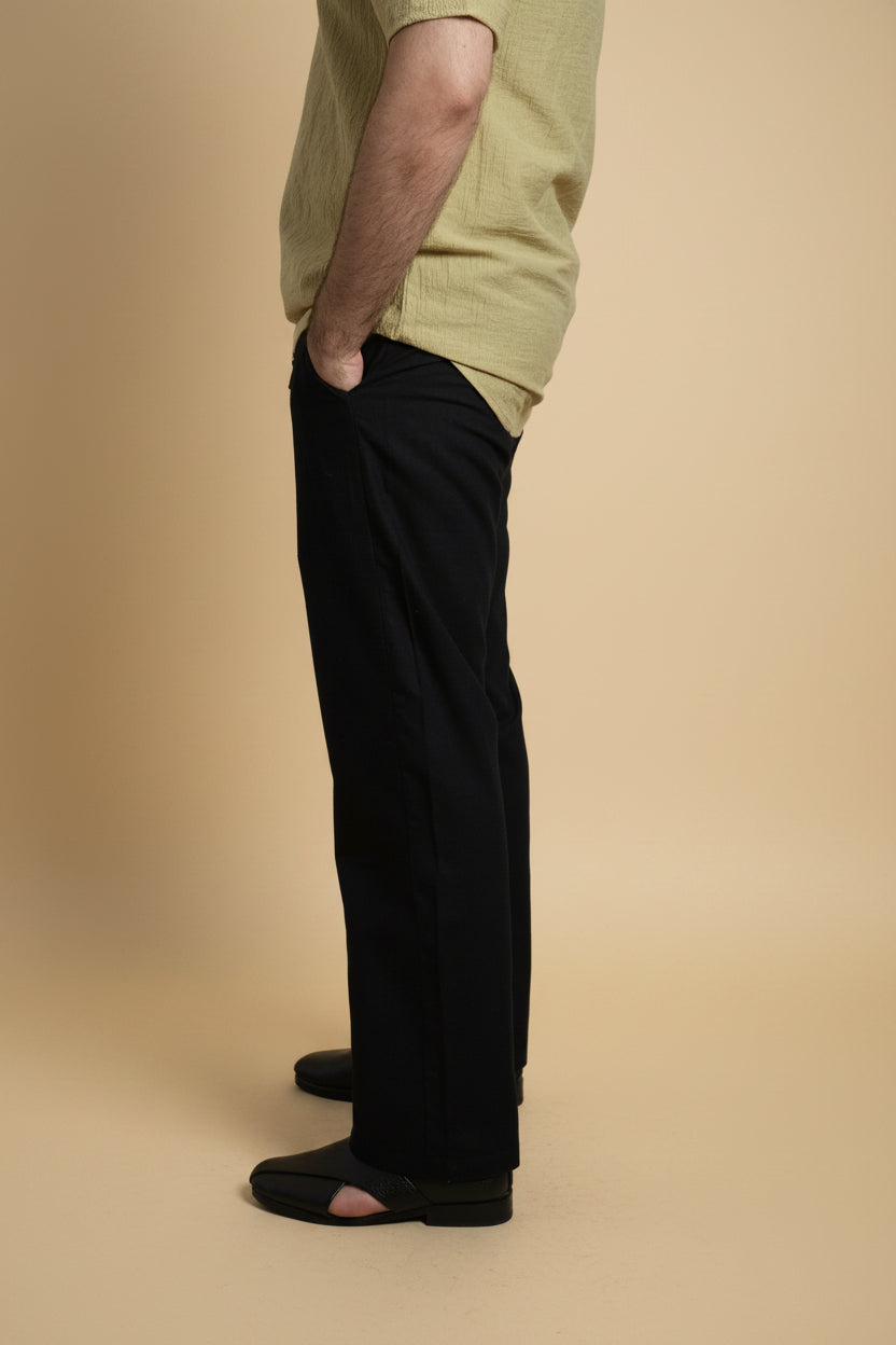 Men Mid Rise Black Colour Cotton Lounge Pajama Pant