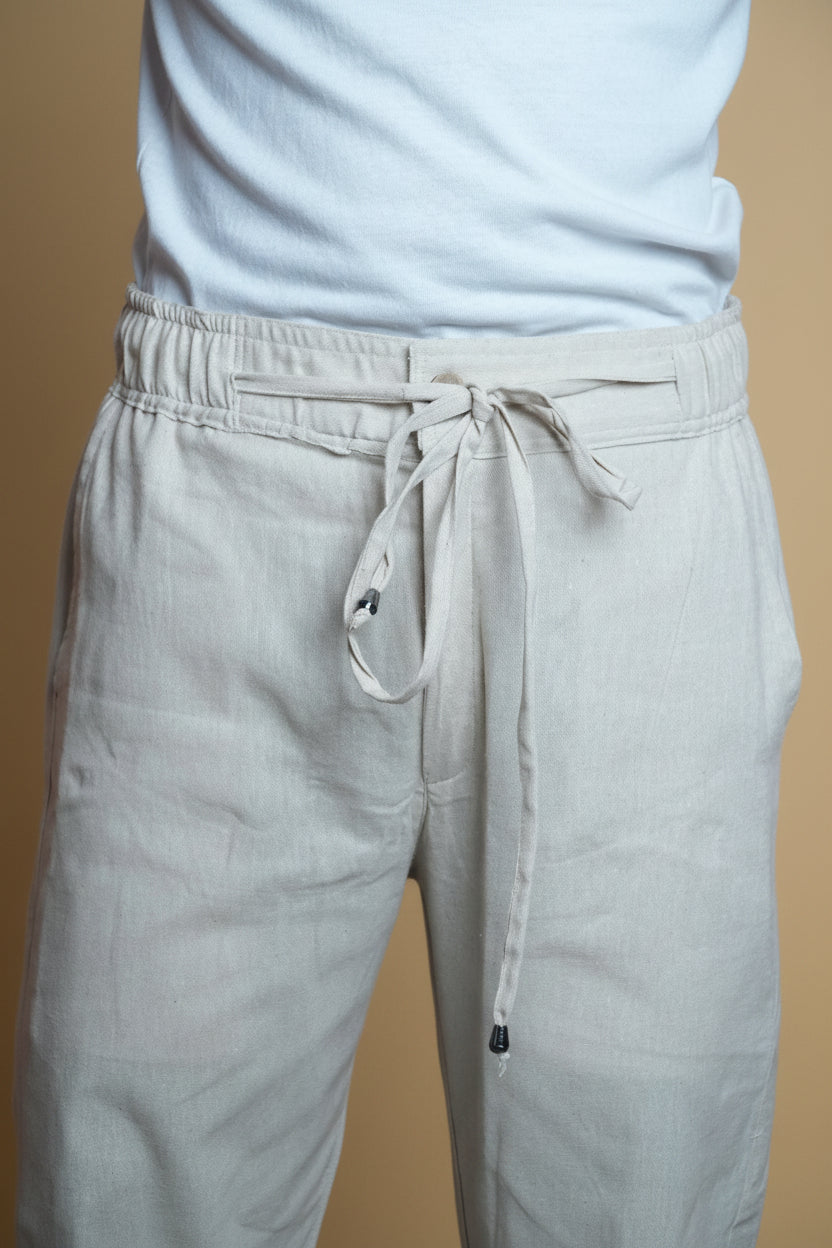 Men Mid Rise Beige Colour Cotton Lounge Pajama Pant